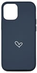 iPhone 12/12 Pro Navy Blue - Simple Cute Elegant Hand Drawn Heart Case