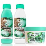 GARNIER - Fructis Hair Food - Coffret Cadeaux Soin Cheveux Routine à l'Aloe Vera pour cheveux normaux à secs - 98 Pour cent d'ingrédients d'origine naturelle