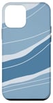 Coque pour iPhone 12 mini Coups de pinceau bleu clair Boho tendance