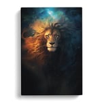 Leo Zodiac Conceptual Art Canvas Print for Living Room Bedroom Home Office Décor, Wall Art Picture Ready to Hang, 30x20 Inch (76x50 cm)