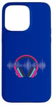 Coque pour iPhone 15 Pro Max Casque pour artistes, DJ, contrôle audio LED clignotant