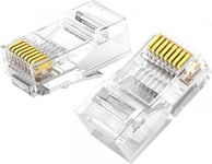 RJ45 8P8C Cat 6 liitin, 100 kpl, läpinäkyvä