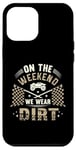 Coque pour iPhone 12 Pro Max Dirt Track Racing le week-end, nous portons un pilote de voiture Dirt Race