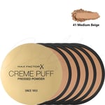 MAX FACTOR Creme Puff Radiant Skin Pressed Powder - 41 Medium Beige *PACK OF 5*