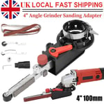 4" Angle Grinder Electric Hand Belt Sander Sanding Adapter Polish 14mm Tool UK