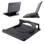 LAPTOP TABLE STAND DESK TRAY COOLING HOLDER ADJUSTABLE 360° ROTATION SWIVEL BASE