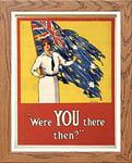 Lumartos, Vintage Poster Australia 1916 Were You There Then Contemporary Home Decor Wall Art Print, Wood Frame, A4 Size