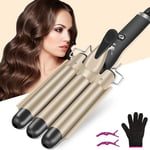 Hair  Curler  22Mm ,  3  Barrel  Hair  Waver  for  Long  Hair  20S  Quick  Heati