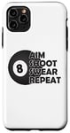 Coque pour iPhone 11 Pro Max Pool Aim Shoot Swear Repeat – Funny Pool Black 8 Ball