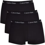 Calvin Klein Cotton Stretch 3 Pack Low Rise Trunk, All Black