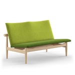 House of Finn Juhl - Japan Sofa 2-seater, Clear oiled oak, Cat. 2 Hallingdal 65 - 960/980 - Soffor - Finn Juhl - Grön,Träfärgad