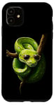 Coque pour iPhone 11 Amoureux Drôles De Python D'arbre Vert, Serpents, Reptiles