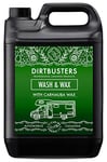 Dirtbusters Caravan Cleaner Car Wash & Wax, Concentrated Car Shampoo With Carnauba, For Exterior Clean Of All Motorhome, Campervan, Van, Static Home & Vehicles (5L)