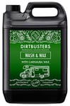 Dirtbusters Caravan Cleaner Car Wash & Wax, Concentrated Car Shampoo With Carnauba, For Exterior Clean Of Motorhome, Campervan, Van, Static Home & Vehicles (5L)