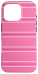 Coque pour iPhone 16 Pro Rose rayé Girly Esthétique Preppy Stripe