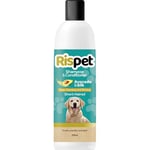 RISPET Shampoing Démêlants Avocat et Soie, Nettoyant pour Chiens et Animaux à Poils Courts, Formule Délicate sans Allergènes et pH Équilibré, Parfum Talc, 370 ML