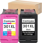 2 Cartouches d'encre Remanufactured pour 301 XL 301XL Compatible pour DeskJet 2540 1510 2510 1050 1050A 2050 2050A 3050 3050A 3055A 1000 1010 Envy 4500 4507 5530 5532 OfficeJet 2620 4630 4632