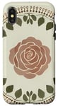 Coque pour iPhone X/XS Rose florale botanique style bohème, roses d'amour