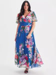 Scarlett & Jo Isabelle Float Maxi Dress, Royal Blue/Multi