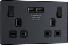 BG Electrical Evolve Double Switched Power Socket with 2 USB Charging Ports