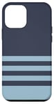 Coque pour iPhone 12 mini Rayures horizontales simples bleu marine et bleu clair