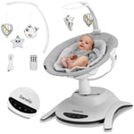 LIONELO Bella Balancelle Bebe Electrique Pivotante à 360° pour les Bébés jusqu'à 9 kg, Dossier Réglable, 5 Vitesses de Balancement, Ceintures de Sécurité, Détection de Mouvement, Antidérapante