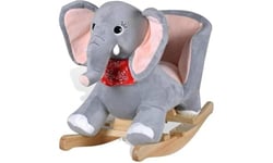 BAKAJI Éléphant à Bascule en Peluche pour Enfants avec Effets sonores et poignées et Ceinture de sécurité (éléphant)