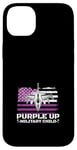 Coque pour iPhone 14 Plus Purple Up Drapeau militaire pour enfant Motif drapeau américain