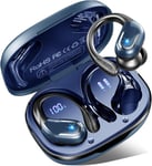 Ecouteurs Bluetooth Sport, 75H Ecouteurs Bluetooth 5.3 Sans Fil Hifi Son Stéréo, 2024 Ecouteurs Sans Fil Avec Enc Antibruit Mic, Écran Led, Ip7 Etanche Oreillette Bluetooth Pour Sport, Bleu[X698]