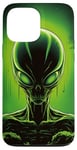 Coque pour iPhone 13 Pro Max Tête d'extraterrestre verte mignonne visage OVNI || Alien