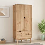 Garde-robe Armoire de Rangement Armoire de vêtements Penderie OTTA 76,5x53x172 cm Bois massif de pin VXN7151