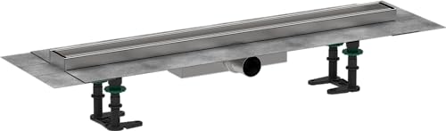 hansgrohe RainDrain Compact - Caniveau de douche linéaire 700 mm à carreler, Siphon de sol pour une installation à faible, avec hauteur d'encastrement 43 mm, 56165000