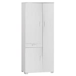 Armoire multifonction trois portes un tiroir Blanc Cendre 77x34x h178 cm