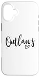 Coque pour iPhone 16 Plus Outlaws High School Mascotte Sports Team Femmes Outlaws