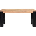 Banc industriel en bois massif et métal noir L95 cm trap