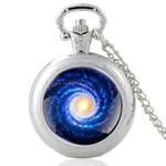 DSHUJC Pocket Watch, Galaxy Blue Milky Way Black Vintage Quartz Pocket Watch Pendant Clock Watch Men Women Charm Jewelry Necklace Gifts