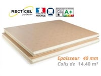 Dalle isolante polyurethane Eurosol - 40 mm - R 1.85 - Colis de 14.40 m² (12 dalles)