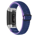 Vävd Nylonarmband Fitbit Charge 3/4 Lila/Blå