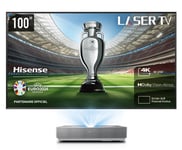 Pack Vidéoprojecteur Hisense Laser TV 100L5HD 4K UHD Gris + console ultra courte focale + écran ALR Fresnel 100’’