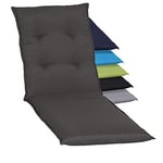 Beo Turin - Coussin pour Chaise Longue de Jardin - Imperméable - Fabriqué en UE - Résistant aux UV, aux Taches et Lavable - Coussin Respirant - Noir