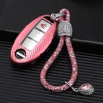 Car Key Signal Blocking Pouch,For Nissan X-Trail 370Z Cube Micra Qashqai Juke Sheet Tiida Cube Quest Versa D-Pink Keychain