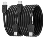 Cable Matters 2-Pack Extreme Flexible 240W USB C Charging Cable 0.9m, Black, for MacBook Pro, iPad Pro, iPhone 15 Pro, Apple Vision Pro (140W USB C Charger Cable, USB C Cable, USB 2.0, No Video)