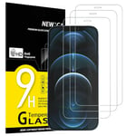 NEW'C Lot de 3, Verre Trempé pour iPhone 12 Pro Max (6.7"), Film Protection écran -sans Bulles d'air -Ultra Résistant (0,33mm HD Ultra Transparent) Dureté 9H Glass