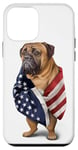 Coque pour iPhone 12 mini Enveloppe Bullmastiff Dog Patriot avec le drapeau des États-Unis