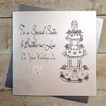 white cotton cards Code XLBd4 To A Special Sister and Brother-in-Law on Your Wedding Day Handmade Large Wedding Card