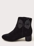 Monsoon Kids' Velvet Bow Boots, Black