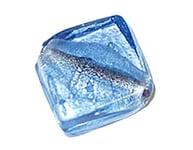 Perle en verre carré transparent bleu ciel 3 x 3,2 cm. 500 g. 38 u.