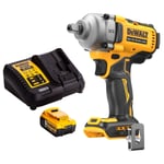 DEWALT DCF892N 18V Brushless 1/2" High Torque Wrench 1 x 5.0Ah Battery & Charger