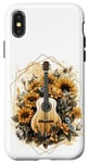 Coque pour iPhone X/XS Guitare acoustique Tournesol Musique Femmes Graphic