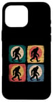 Coque pour iPhone 16 Pro Max Vintage Bigfoot Silhouette Style 4 fonds Drôle Bigfoot